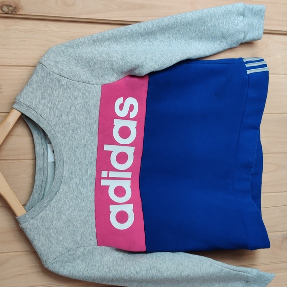 Adidas Pink, Gray, and Blue Crewneck Sweatshirt - Picture 2 of 4